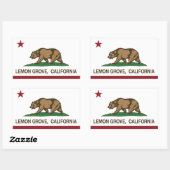 Sticker Rectangulaire Drapeau californien Lemon Grove (Feuille)
