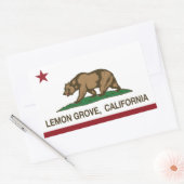 Sticker Rectangulaire Drapeau californien Lemon Grove (Enveloppe)