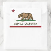 Sticker Rectangulaire Drapeau californien Milpitas (Sac)