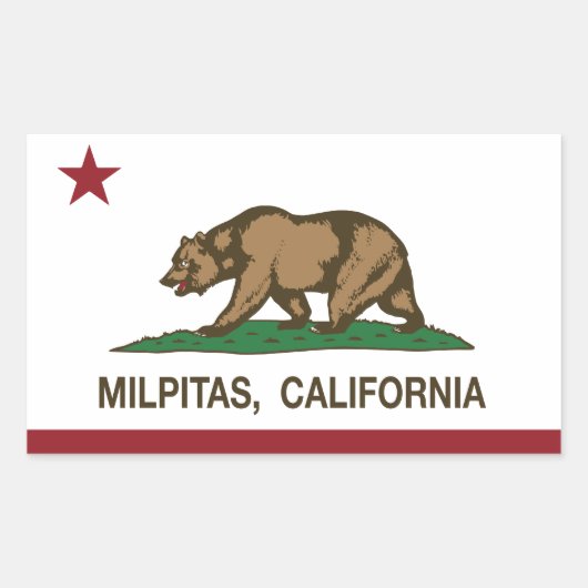 Sticker Rectangulaire Drapeau californien Milpitas (Devant)