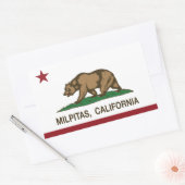 Sticker Rectangulaire Drapeau californien Milpitas (Enveloppe)