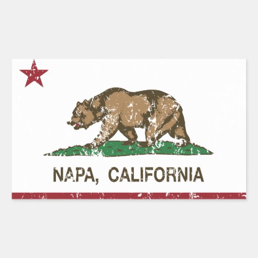 Sticker Rectangulaire Drapeau californien Napa (Devant)