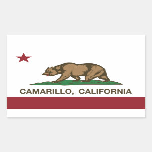 Sticker Rectangulaire Drapeau Camarillo d'état de la Californie