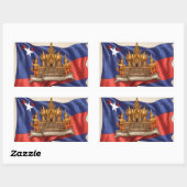 Sticker Rectangulaire drapeau cambodgien (Feuille)
