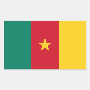 Sticker Rectangulaire Drapeau Cameroun/Cameroun