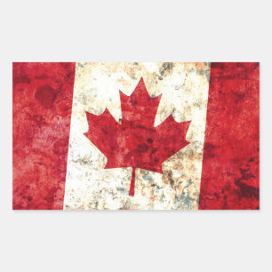 Sticker Rectangulaire Drapeau canadien