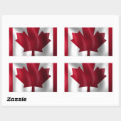 Sticker Rectangulaire Drapeau canadien (Feuille)