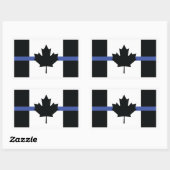 Sticker Rectangulaire Drapeau canadien avec ligne bleue, Ligne bleue min (Feuille)