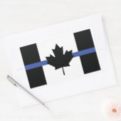 Sticker Rectangulaire Drapeau canadien avec ligne bleue, Ligne bleue min (Enveloppe)