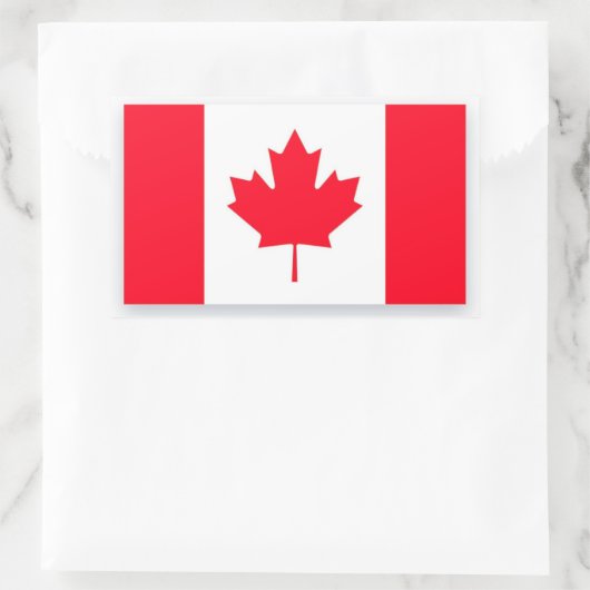 Sticker Rectangulaire Drapeau canadien. CANADA. (Sac)