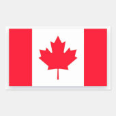 Sticker Rectangulaire Drapeau canadien. CANADA. (Devant)