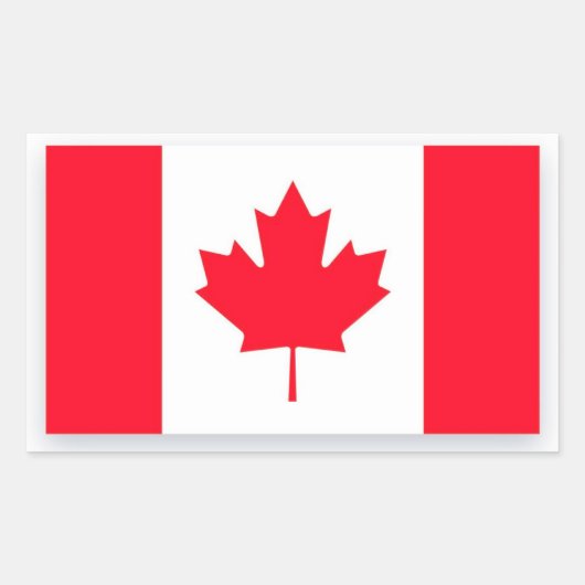 Sticker Rectangulaire Drapeau canadien. CANADA. (Devant)