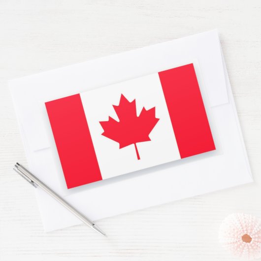 Sticker Rectangulaire Drapeau canadien. CANADA. (Enveloppe)