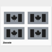 Sticker Rectangulaire Drapeau canadien élégant en noir (Feuille)