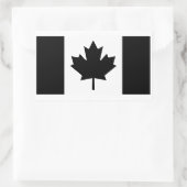 Sticker Rectangulaire Drapeau canadien en art noir (Sac)