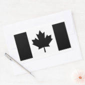 Sticker Rectangulaire Drapeau canadien en art noir (Enveloppe)