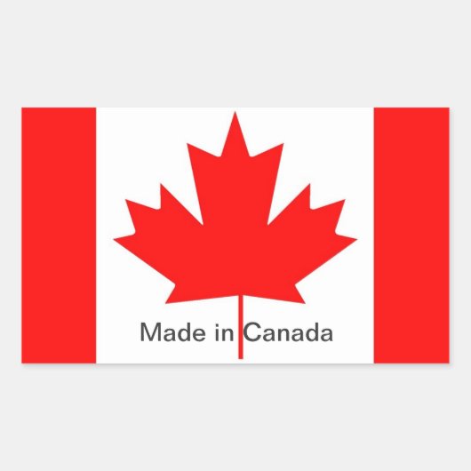 Sticker Rectangulaire Drapeau canadien, fabriqué au Canada (Devant)