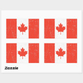 Sticker Rectangulaire Drapeau canadien griffé (Feuille)