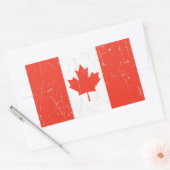 Sticker Rectangulaire Drapeau canadien griffé (Enveloppe)