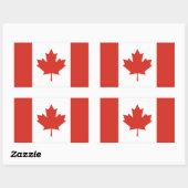 Sticker Rectangulaire Drapeau canadien patriotique (Feuille)