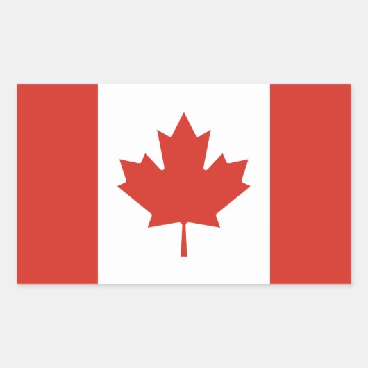 Sticker Rectangulaire Drapeau canadien patriotique (Devant)