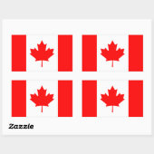 Sticker Rectangulaire Drapeau canadien patriotique (Feuille)