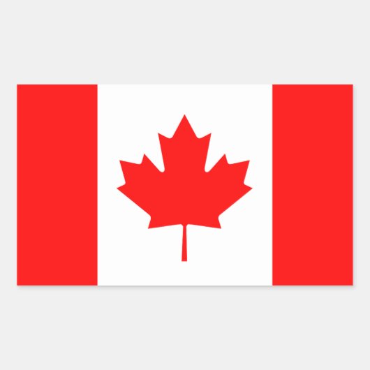 Sticker Rectangulaire Drapeau canadien patriotique (Devant)