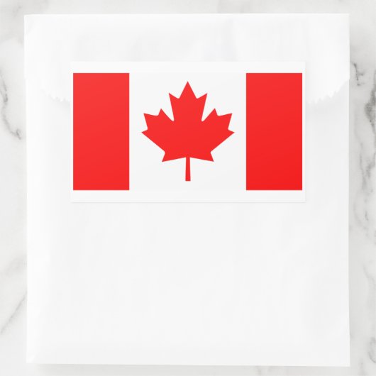 Sticker Rectangulaire Drapeau canadien Red Graphisme (Sac)
