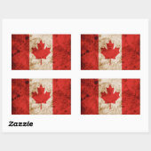 Sticker Rectangulaire Drapeau canadien robuste (Feuille)
