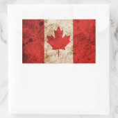 Sticker Rectangulaire Drapeau canadien robuste (Sac)