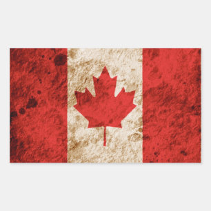 Sticker Rectangulaire Drapeau canadien robuste