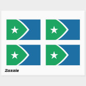 Sticker Rectangulaire Drapeau Cedar Rapids, Iowa (Feuille)