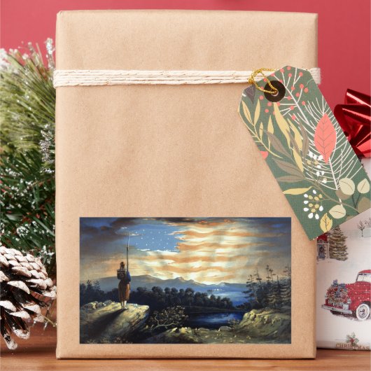 Sticker Rectangulaire Drapeau céleste américain dans le ciel, Guerre civ (vacances)