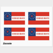 Sticker Rectangulaire Drapeau Cherokee Braves, États-Unis (Feuille)