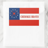 Sticker Rectangulaire Drapeau Cherokee Braves, États-Unis (Sac)