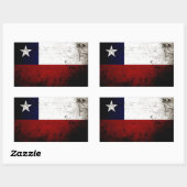 Sticker Rectangulaire Drapeau Chili noir (Feuille)