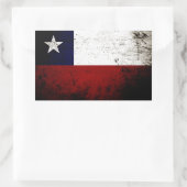 Sticker Rectangulaire Drapeau Chili noir (Sac)
