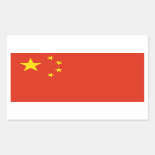 Sticker Rectangulaire Drapeau Chine/Chine. République populaire
