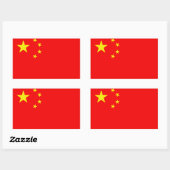 Sticker Rectangulaire Drapeau chinois (Feuille)