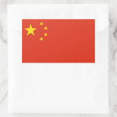Sticker Rectangulaire Drapeau chinois, Drapeau chinois (Sac)