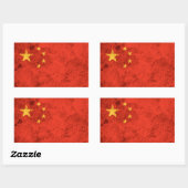 Sticker Rectangulaire Drapeau chinois robuste (Feuille)