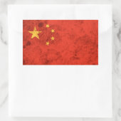 Sticker Rectangulaire Drapeau chinois robuste (Sac)