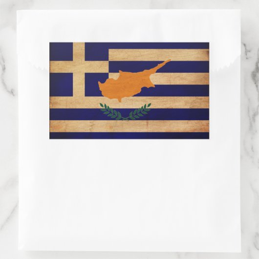 Sticker Rectangulaire Drapeau chypriote grec (Sac)