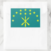 Sticker Rectangulaire Drapeau Circassien (Sac)