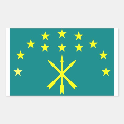 Sticker Rectangulaire Drapeau Circassien (Devant)