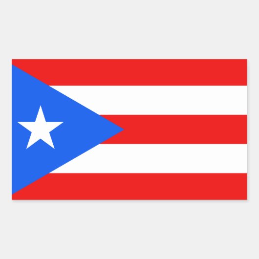 Sticker Rectangulaire Drapeau classique de Porto Rico (Devant)