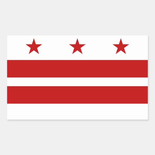 Sticker Rectangulaire Drapeau classique Washington D.C. (Devant)