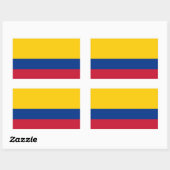 Sticker Rectangulaire Drapeau Colombie (Feuille)