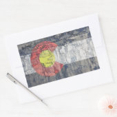 Sticker Rectangulaire drapeau colorado mur texturé (Enveloppe)