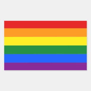 Sticker Rectangulaire Drapeau coloré LGBT gay pride Arc-en-ciel